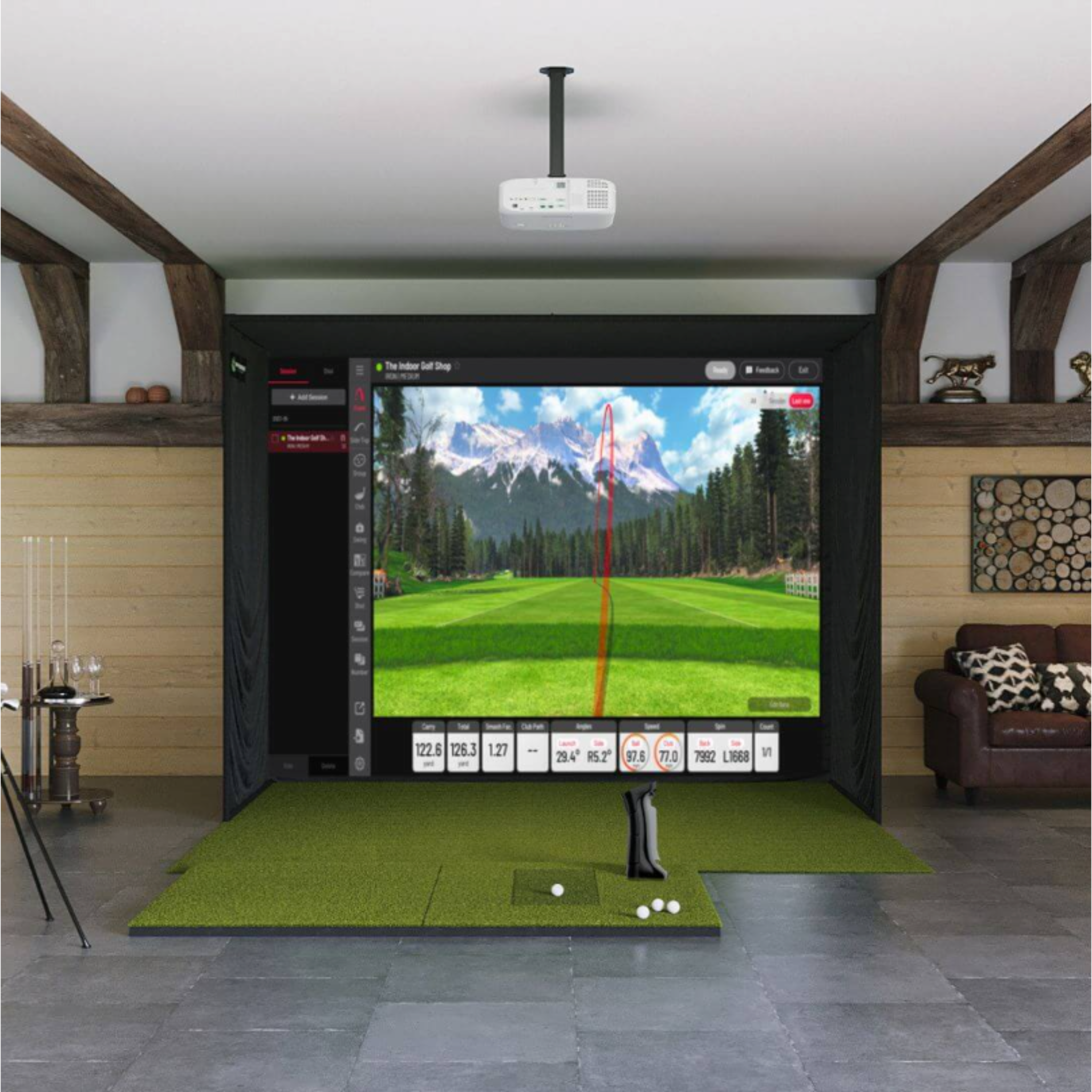 Uneekor EYE Mini SIG10 Golf Simulator Package