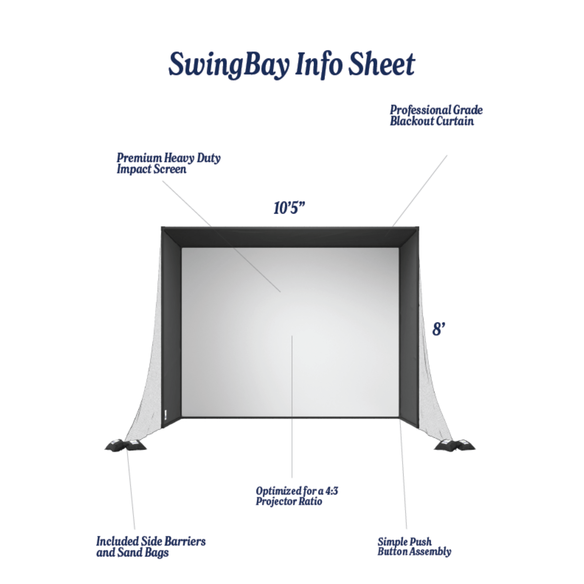 Rain or Shine Golf Enclosures Rain or Shine SwingBay Golf Simulator Enclosure 8'x10.5'