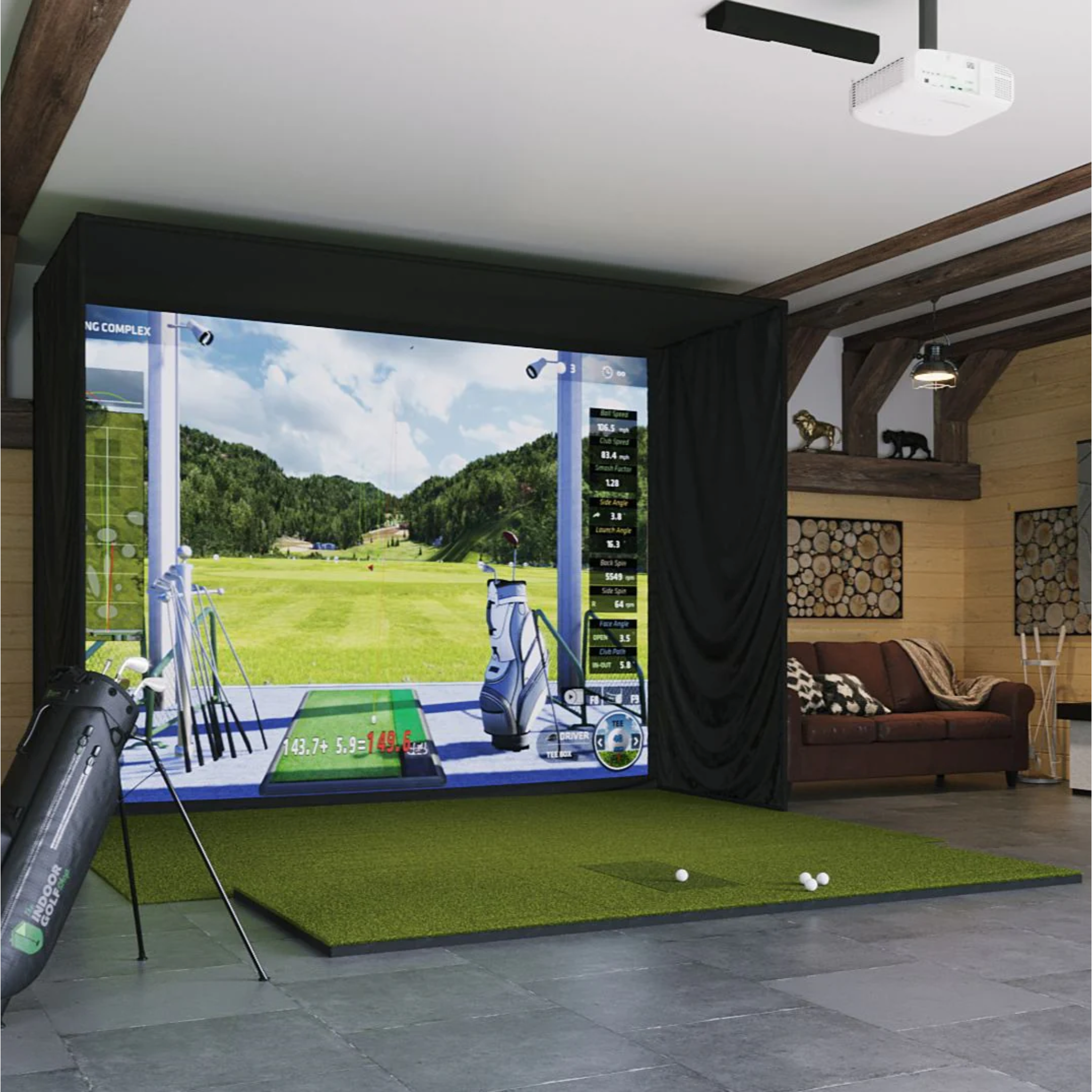 Uneekor QED SIG12 Golf SImulator Package